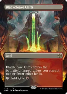 ■ボーダーレス■《黒割れの崖/Blackcleave Cliffs》(370)[ONE-BF]土地R