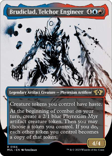 【ダブルレインボウ・Foil】(166)《テルカーの技師、ブルーディクラッド/Brudiclad, Telchor Engineer》[MUL] 金R