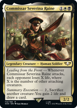 【サージ・Foil】(112)《コミッサー・セヴェリナ・レイン/Commissar Severina Raine》[40K-SF] 金R