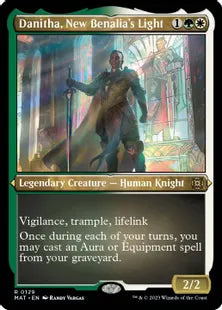 【エッチング・Foil】(129)《新ベナリアの光、ダニサ/Danitha, New Benalia's Light》[MAT-BF] 金R