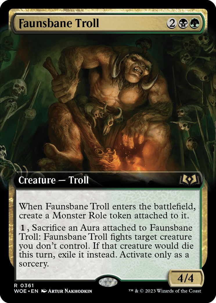 ■拡張アート■《フォーン忌みのトロール/Faunsbane Troll》[WOE-BF] 金R