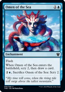 《海の神のお告げ/Omen of the Sea》[THB] 青C