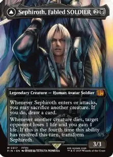 (317)■ボーダーレス■《威名のソルジャー、セフィロス/Sephiroth, Fabled SOLDIER》/《片翼の天使、セフィロス/Sephiroth, One-Winged Angel》[FIN-BF] 黒R