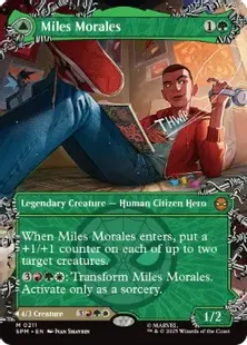 (211)■ボーダーレス■《マイルズ・モラレス/Miles Morales》/《アルティメット・スパイダーマン/Ultimate Spider-Man》[SPM-BF] 緑R