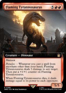 ■拡張アート■《燃え盛るティラノサウルス/Flaming Tyrannosaurus》[WHO-BF] 赤R