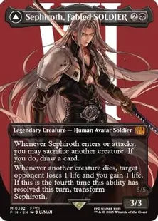 (382)■ボーダーレス■《威名のソルジャー、セフィロス/Sephiroth, Fabled SOLDIER》/《片翼の天使、セフィロス/Sephiroth, One-Winged Angel》[FIN-BF] 黒R