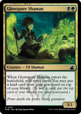 《光胞子のシャーマン/Glowspore Shaman》[RVR] 金C