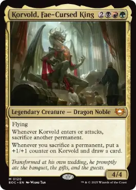 《フェイに呪われた王、コルヴォルド/Korvold, Fae-Cursed King》[EOC] 金R