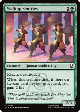 《壁上の哨兵/Walltop Sentries》[TLA] 緑C