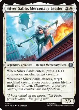 《傭兵のリーダー、シルバー・セーブル/Silver Sable, Mercenary Leader》[SPM] 白U