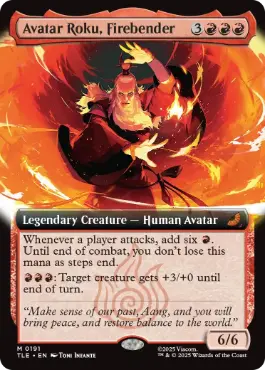 ■拡張アート■《火のベンダー、アバター・ロク/Avatar Roku, Firebender》[TLE] 赤R