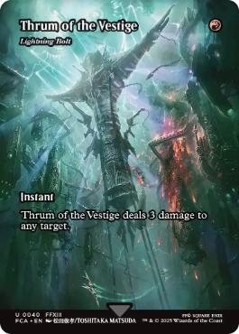 ■ショーケース■《異跡の鼓動/Thrum of the Vestige》/《稲妻/Lightning Bolt》[FCA] 赤U