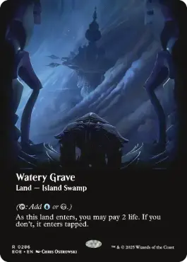 ■ボーダーレス■《湿った墓/Watery Grave》[EOE-BF] 土地R