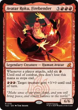 《火のベンダー、アバター・ロク/Avatar Roku, Firebender》[TLE] 赤R