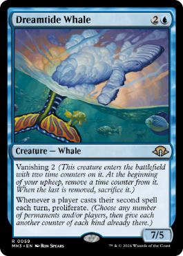 《夢潮の鯨/Dreamtide Whale》[MH3] 青R