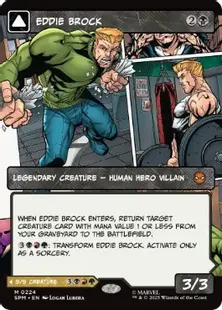 ■ボーダーレス■《エディ・ブロック/Eddie Brock》/《リーサル・プロテクター、ヴェノム/Venom, Lethal Protector》[SPM-BF] 黒R