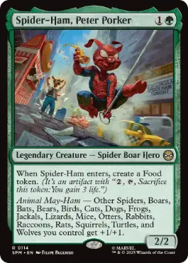 《スパイダーハム、ピーター・ポーカー/Spider-Ham, Peter Porker》[SPM] 緑R