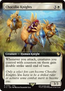 ■拡張アート■《チョコボ騎兵隊/Chocobo Knights》[FIC] 白R