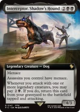 ■拡張アート■《シャドウの愛犬、インターセプター/Interceptor, Shadow's Hound》[FIC] 黒R