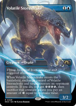 ■ボーダーレス■《荒れ模様のストームドレイク/Volatile Stormdrake》[MH3-BF] 青R