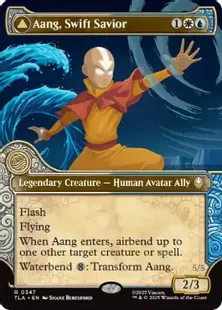 ■ショーケース■《素早き救済者、アン/Aang, Swift Savior》/《大海の憤怒、アンとラー/Aang and La, Ocean's Fury》[TLA-BF] 金R