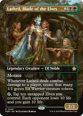 ■ボーダーレス■《エルフの刃、ラスリル/Lathril, Blade of the Elves》[FDN-BF] 金R