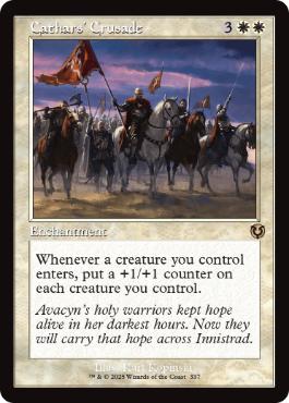 ■旧枠■《聖戦士の進軍/Cathars' Crusade》[INR] 白R