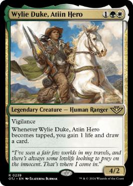 《アティインの英雄、ワイリー・デューク/Wylie Duke, Atiin Hero》[OTJ] 金R