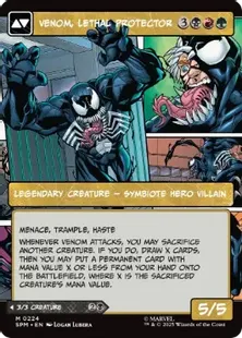 ■ボーダーレス■《エディ・ブロック/Eddie Brock》/《リーサル・プロテクター、ヴェノム/Venom, Lethal Protector》[SPM-BF] 黒R