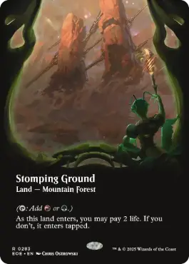 ■ボーダーレス■《踏み鳴らされる地/Stomping Ground》[EOE-BF] 土地R