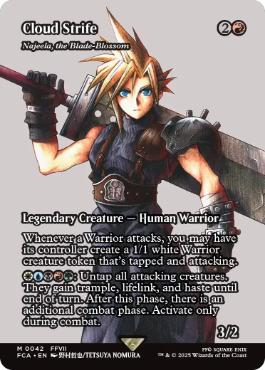 ■ショーケース■《クラウド・ストライフ/Cloud Strife》/《刃を咲かせる者、ナジーラ/Najeela, the Blade-Blossom》[FCA] 赤R