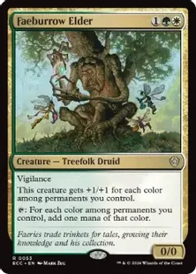 《フェイ庄の古老/Faeburrow Elder》[ECC] 金R