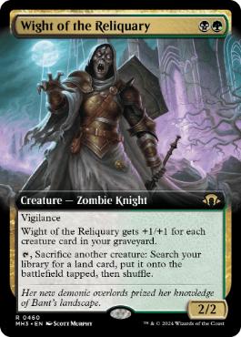 ■拡張アート■《聖遺のワイト/Wight of the Reliquary》[MH3-BF] 金R