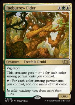 《フェイ庄の古老/Faeburrow Elder》[TDC] 金R