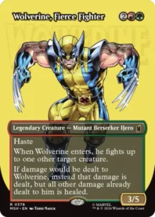 ■ボーダーレス■《獰猛な戦士、ウルヴァリン/Wolverine, Fierce Fighter》[MSH-BF] 金R