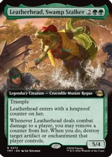 ■拡張アート■《沼地のハンター、レザーヘッド/Leatherhead, Swamp Stalker》[TMT-BF] 緑R