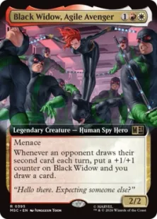 ■拡張アート■《敏捷なるアベンジャーズ、ブラック・ウィドウ/Black Widow, Agile Avenger》[MSC] 金R