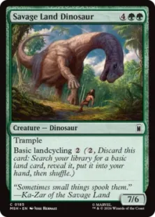 《サヴェッジ・ランドの恐竜/Savage Land Dinosaur》[MSH] 緑C