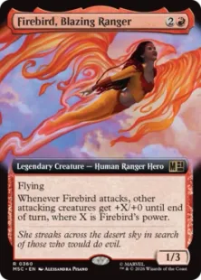 ■拡張アート■《猛火のレインジャー、ファイアバード/Firebird, Blazing Ranger》[MSC] 赤R