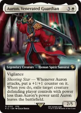 ■拡張アート■《武伝のガード、アーロン/Auron, Venerated Guardian》[FIC] 白R