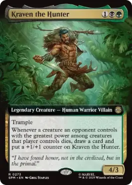 ■拡張アート■《クレイヴン・ザ・ハンター/Kraven the Hunter》[SPM-BF] 金R