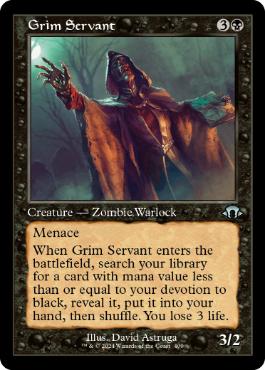 ■旧枠■《不気味な奉仕者/Grim Servant》[MH3-BF] 黒U