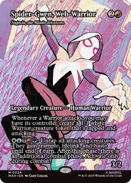 ■ボーダーレス■《ウェブ・ウォリアー、スパイダー・グウェン/Spider-Gwen, Web-Warrior》//《刃を咲かせる者、ナジーラ/Najeela, the Blade-Blossom》[MAR] 赤