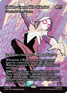 ■ボーダーレス■《ウェブ・ウォリアー、スパイダー・グウェン/Spider-Gwen, Web-Warrior》//《刃を咲かせる者、ナジーラ/Najeela, the Blade-Blossom》[MAR] 赤