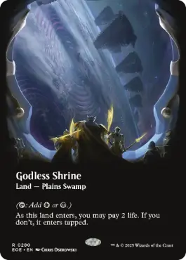 ■ボーダーレス■《神無き祭殿/Godless Shrine》[EOE-BF] 土地R