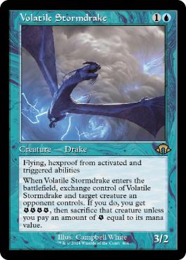 ■旧枠■《荒れ模様のストームドレイク/Volatile Stormdrake》[MH3-BF] 青R