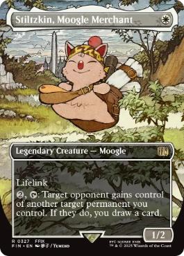 ■ボーダーレス■《モーグリの商人、スティルツキン/Stiltzkin, Moogle Merchant》[FIN-BF] 白R