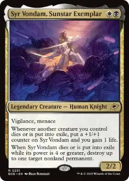《サンスターの模範、ヴォンダム卿/Syr Vondam, Sunstar Exemplar》[EOE] 金R