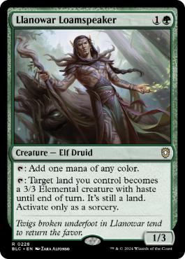 《ラノワールの壌土語り/Llanowar Loamspeaker》[BLC] 緑R