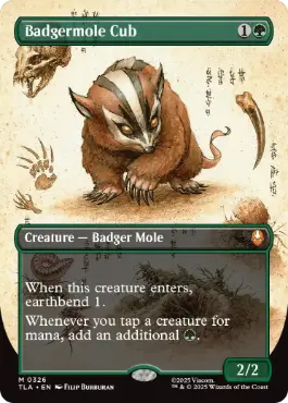 ■ボーダーレス■《アナグマモグラの仔/Badgermole Cub》[TLA-BF] 緑R